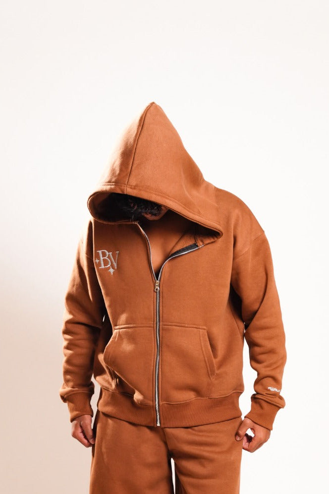 BUNKERVOGUE -OVERSIZED SHADY BROWN HOODIE